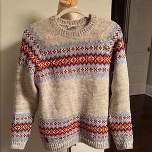 Chic Beige Patterned Sweater